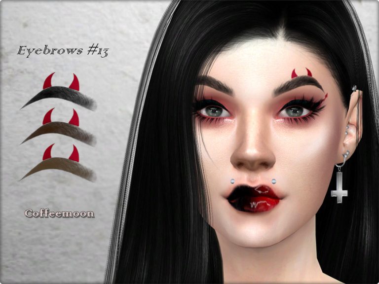 Red devil horns eyebrows N13 - The Sims 4 Catalog