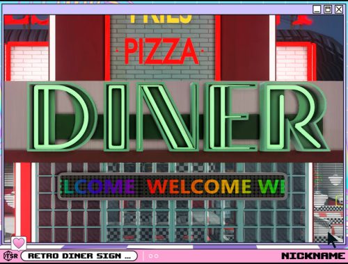 retro diner sign set
