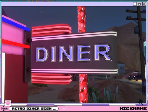 retro diner sign set