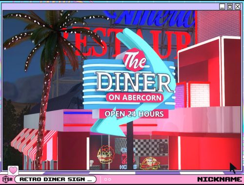 retro diner sign set