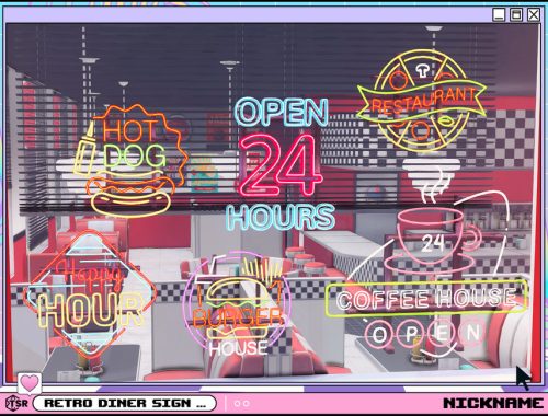 retro diner sign set