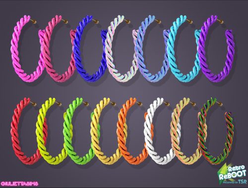 Retro ReBOOT Candy Rope Hoop Earrings 80s