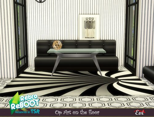 Retro ReBOOT Op Art on the floor