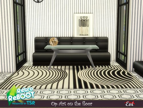 Retro ReBOOT Op Art on the floor
