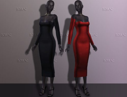 Ribbed-knit Midi Dress DO247