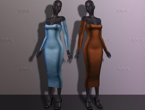 Ribbed-knit Midi Dress DO247