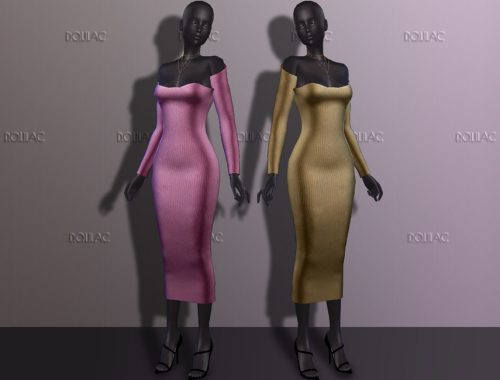 Ribbed-knit Midi Dress DO247