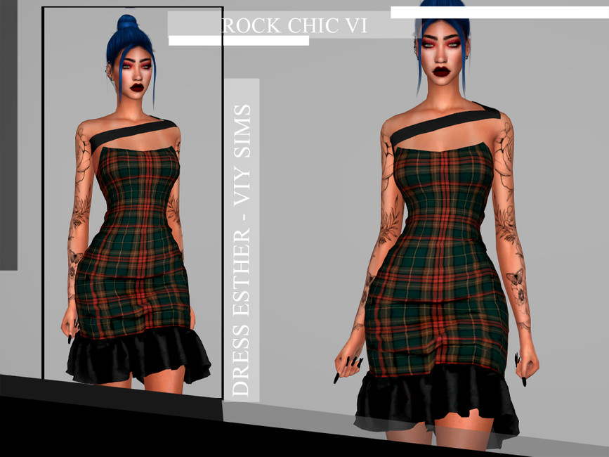 Rock Chic VI - Dress ESTHER - The Sims 4 Catalog