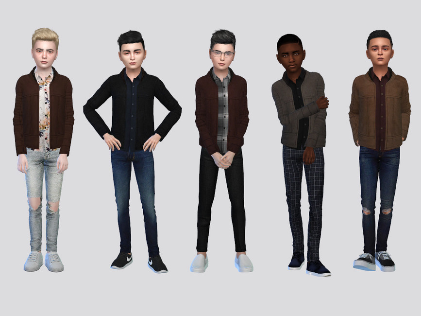 Rogen Leather Jacket Boys - The Sims 4 Catalog