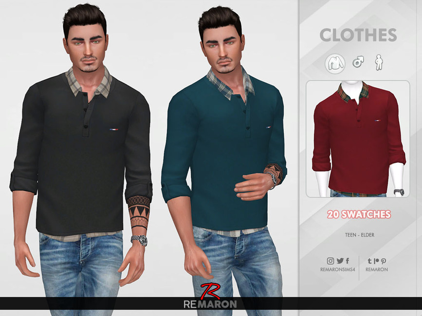 Rolled Sleeve for Men 01 - The Sims 4 Catalog