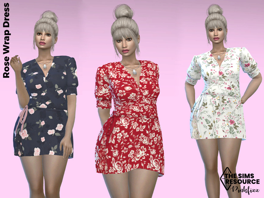 Rose Wrap Dress - The Sims 4 Catalog