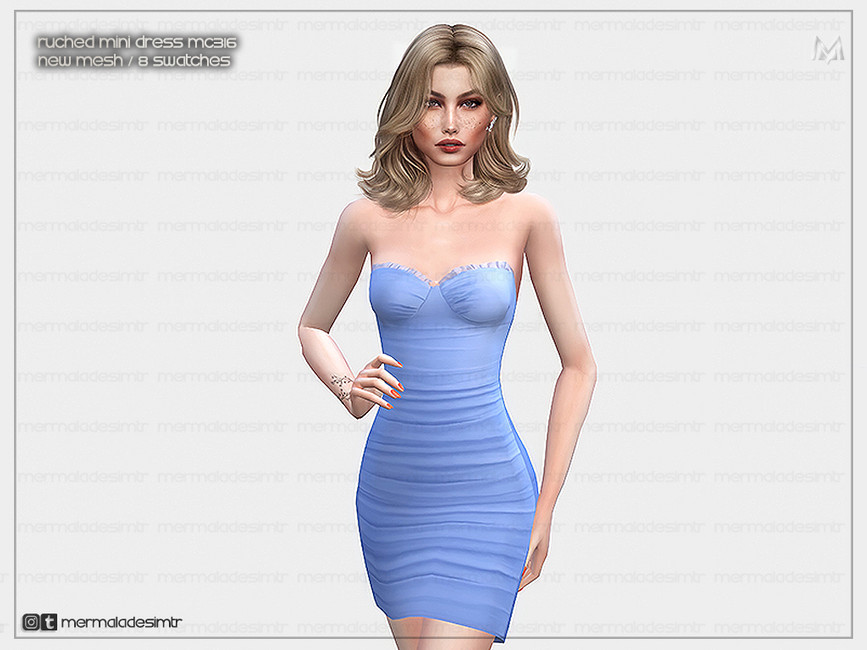 Ruched Mini Dress MC316 - The Sims 4 Catalog