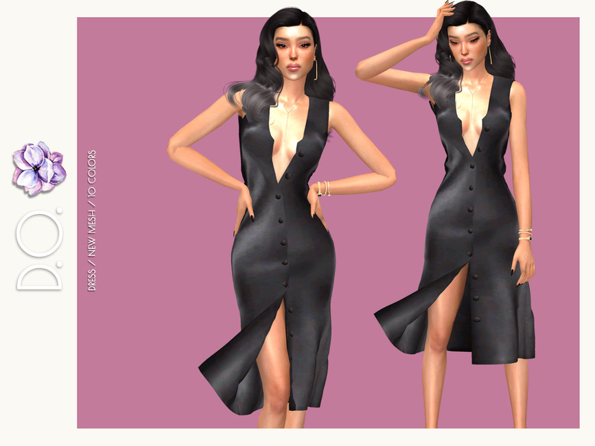 Satin Midi Dress DO120 - The Sims 4 Catalog