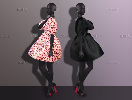 Satin Puffy Dress DO212