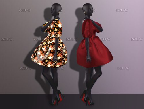 Satin Puffy Dress DO212