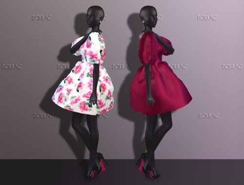 Satin Puffy Dress DO212