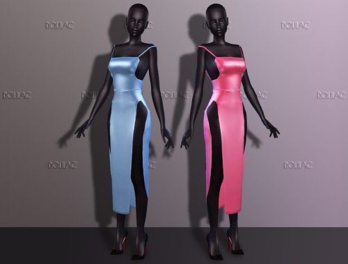 Satin Slit Dress DO207