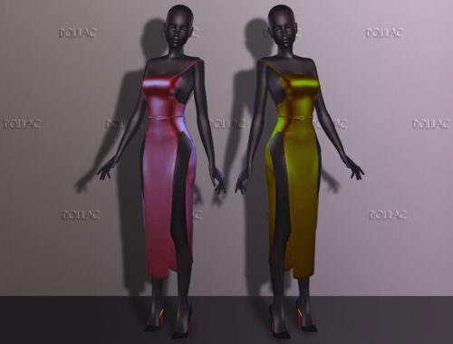 Satin Slit Dress DO207