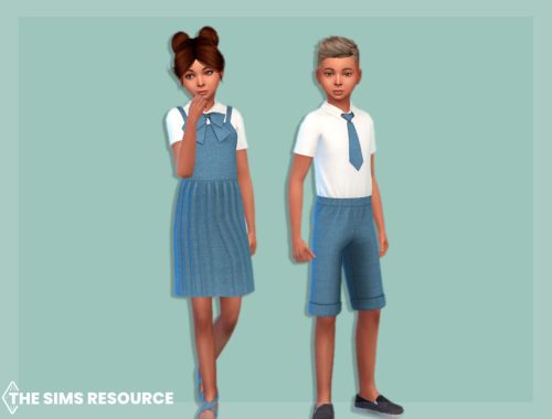 School uniform sundress with bow