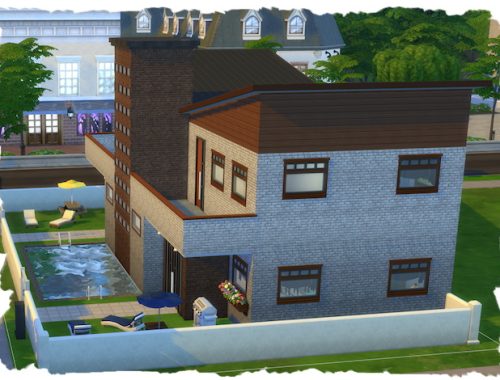 Semi-detached house with pool by Chalipo at All 4 Sims