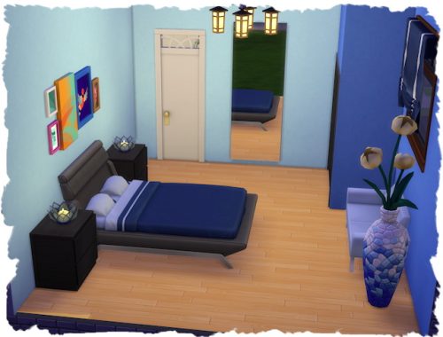 Semi-detached house with pool by Chalipo at All 4 Sims