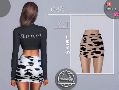 SET 048 - Cow Print Skirt