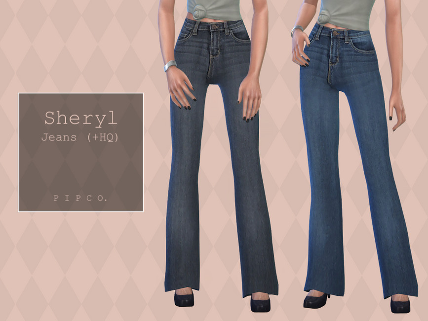 Sheryl Jeans (Bootcut). - The Sims 4 Catalog