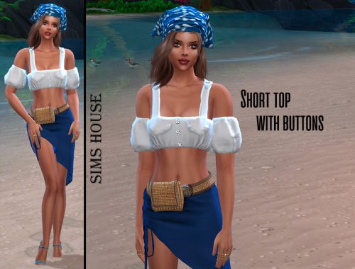 Short top with buttons