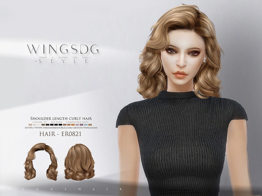 Shoulder Length Curly Hair Er0821 The Sims 4 Catalog 2461