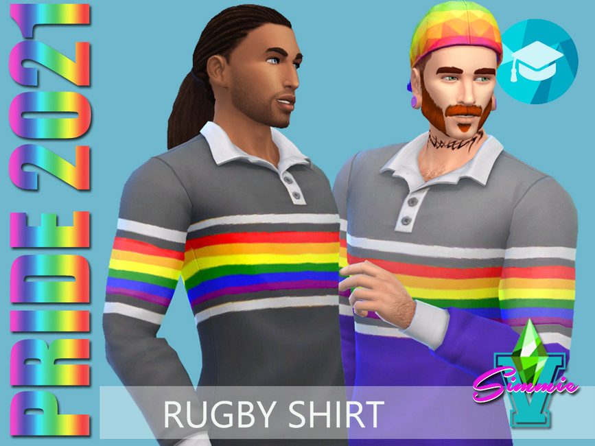 SimmieV Pride21 Rugby Top - The Sims 4 Catalog