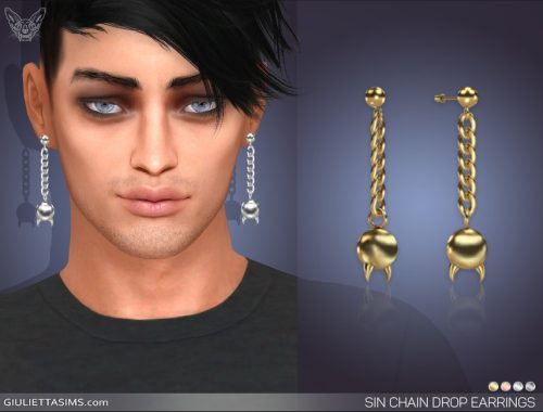 Sin Chain Drop Earrings