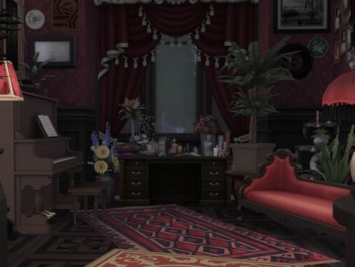 Sinister Gothic Victorian Home at SimKat Builds