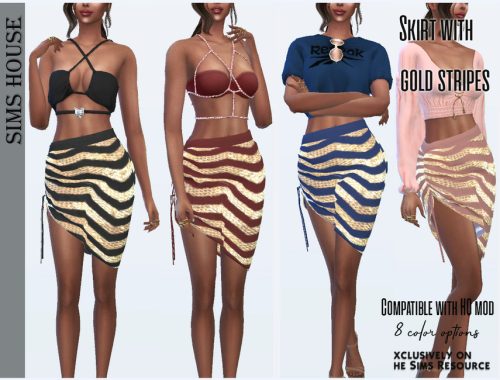 Skirt with gold stripes