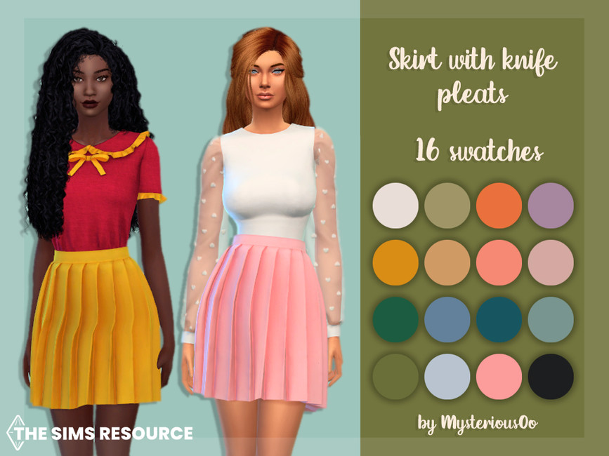 Skirt with knife pleats - The Sims 4 Catalog