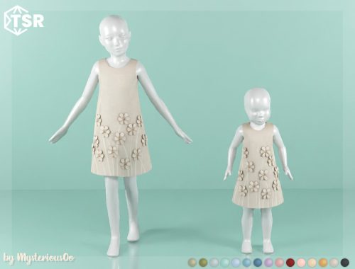 Sleeveless dress with voluminous flowers Toddler