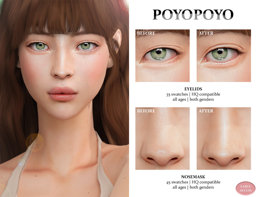Poyopoyo Nosemask And Eyelids Set N2 The Sims 4 Catalog