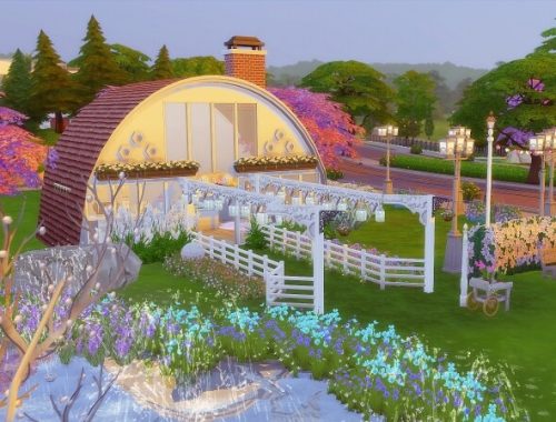 Smile Cafe Garden no cc at Nilyn Sims 4