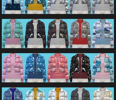 Snowy Escape Jacket with knitted Sweater at Annett’s Sims 4 Welt