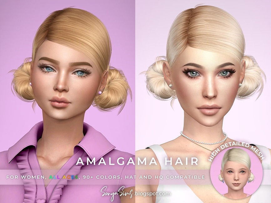 Sonyasims Amalgama Hair The Sims 4 Catalog