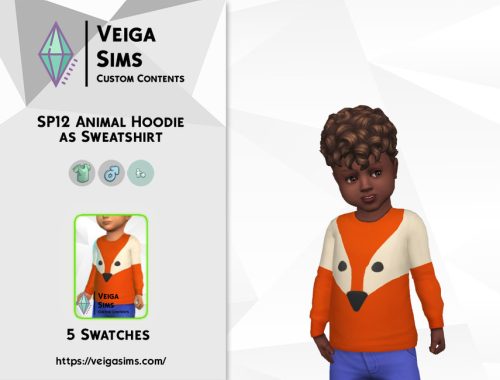 SP12 Animal Hoodie as Sweatshirt