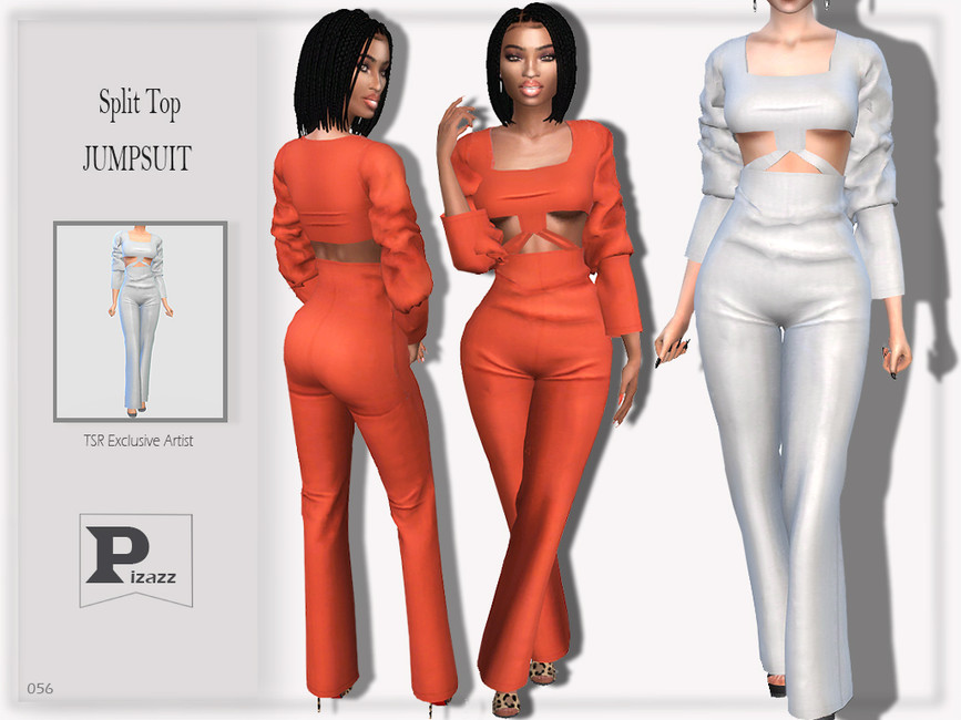 Split Top Jumpsuit - The Sims 4 Catalog