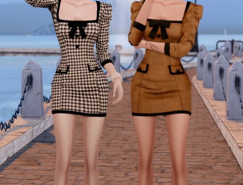 Square Neck Girlish Dress