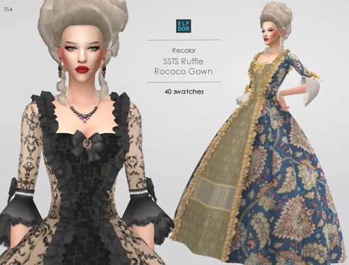 SSTS Ruffle Rococo Gown RC at Elfdor Sims