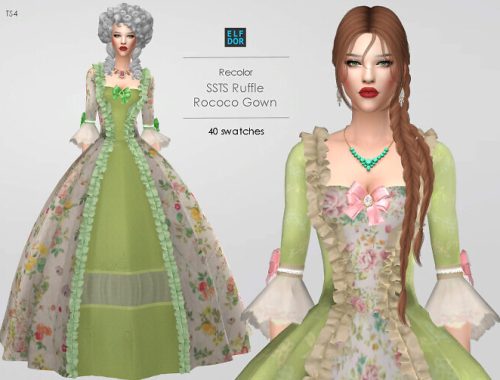 SSTS Ruffle Rococo Gown RC at Elfdor Sims