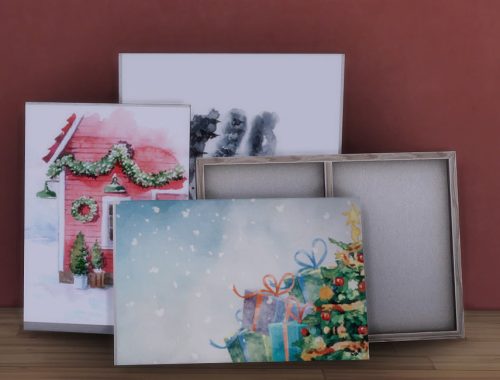 Stack Christmas Watercolour Canvases