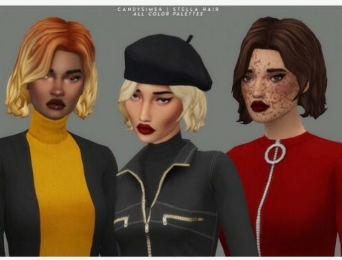 STELLA short wavy bob hair at Candy Sims 4