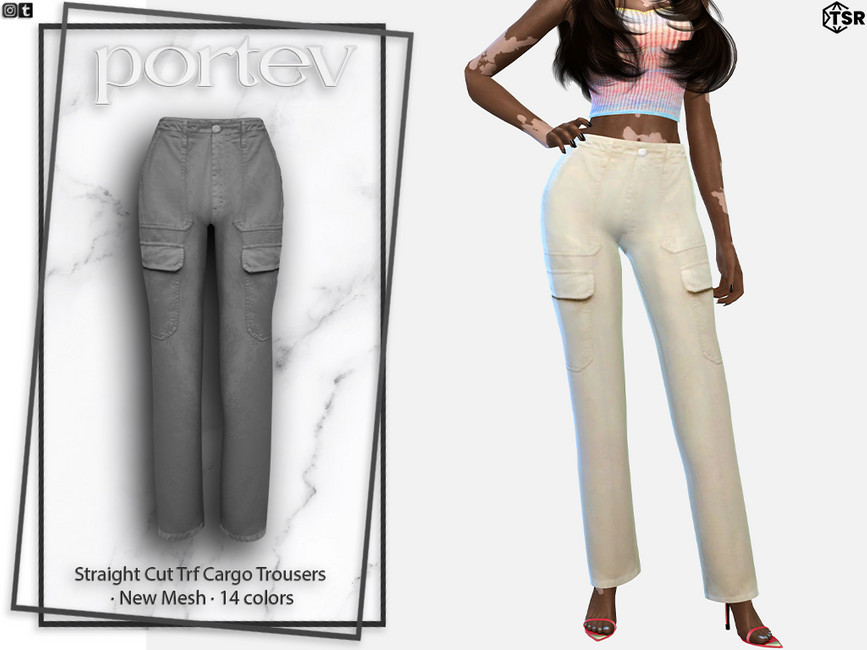 Straight Cut Trf Cargo Trousers - The Sims 4 Catalog