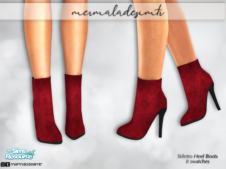 Suede Stiletto Heels Boots S02 - The Sims 4 Catalog
