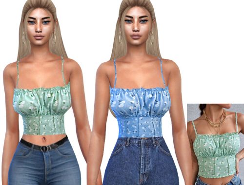 Summer Smocked Floral Tops
