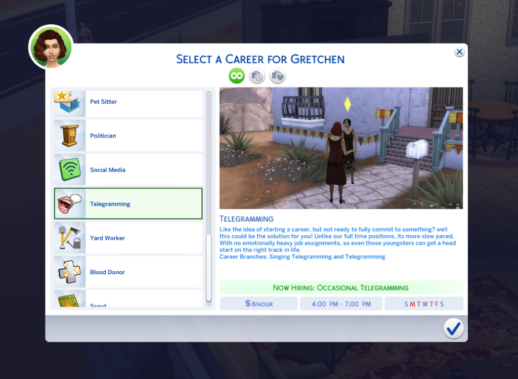 Telegramming (Part-Time) Vintage Career - The Sims 4 Catalog